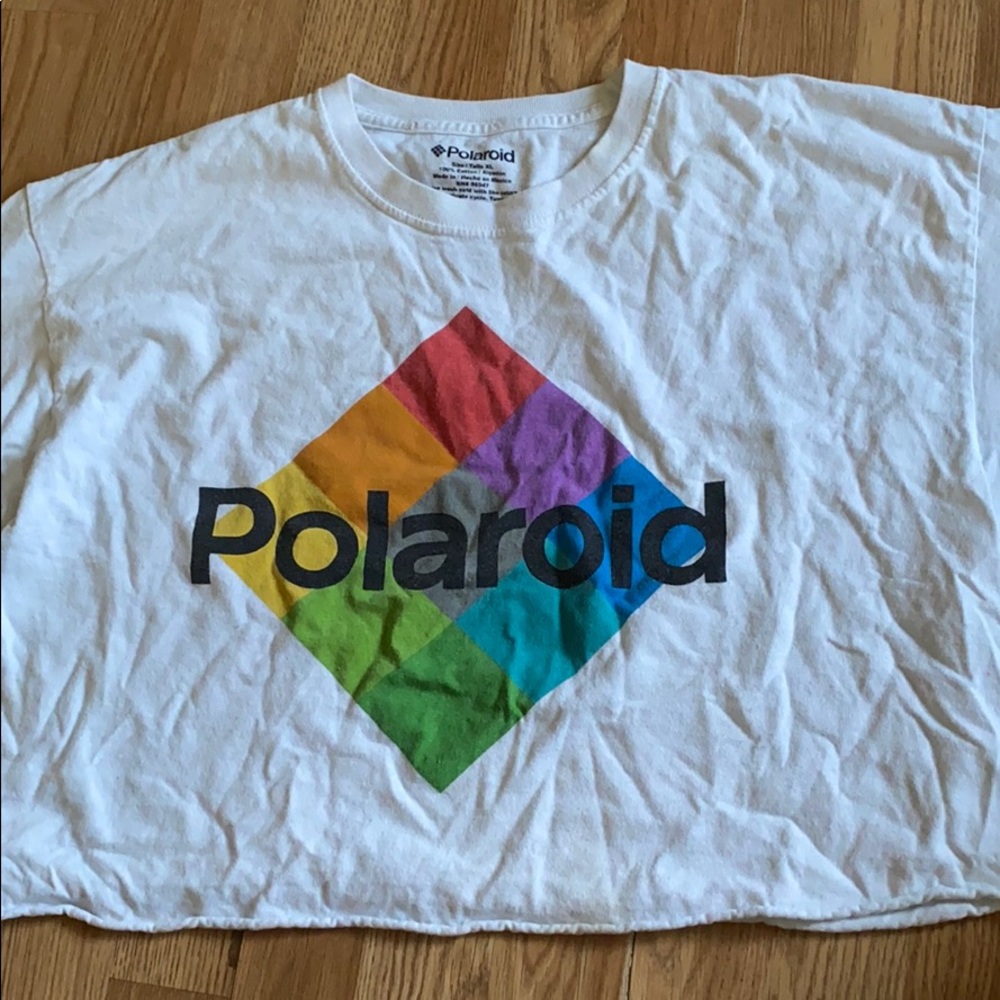 Polaroid cropped top hoodie